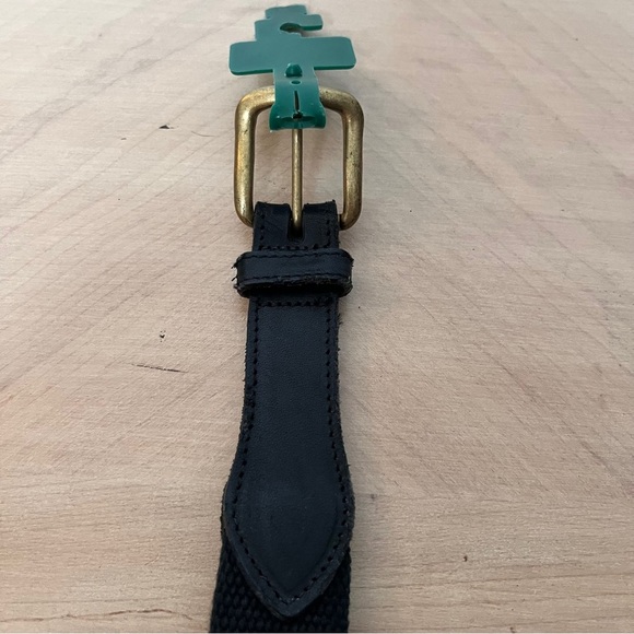 Surrey Classic Woven Black Belt with Gold Buckle Leather Ends NWT Men's XL 40-42 - Picture 4 of 5
